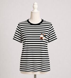 Global T Shirt Design Program MOMA Striped Black & White Shirt People Graphics M